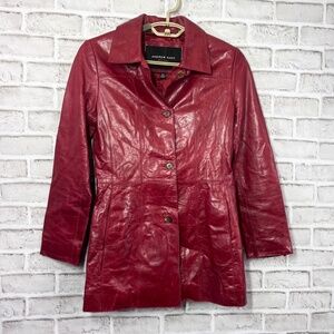 ❤️Like New |•ANDREW MARC•| Red Genuine Leather Jacket Size XS